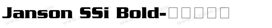 Janson SSi Bold字体转换